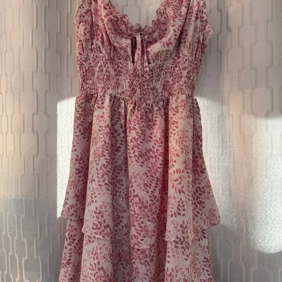 Women’s Floral Pink Shein Mini Dress- Size M - Picture 9 of 11